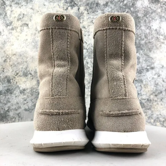 Cole Haan Women's Size 9.5B Grand.OS Brown Taupe Suede Waterproof Booties Boots