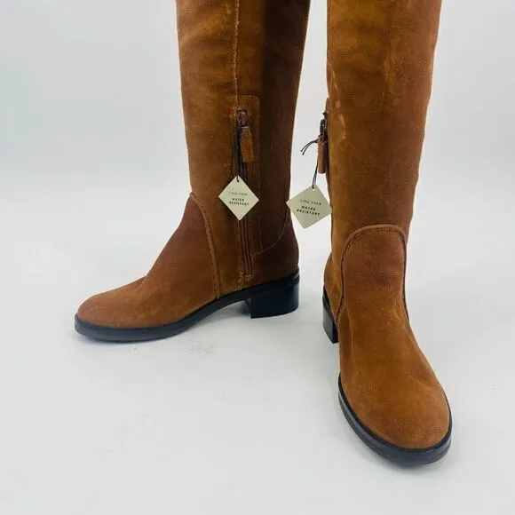 Cole Haan Size 5B Tan Water Resistant Suede Calgary Over the Knee Boots