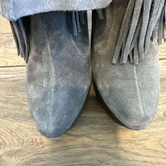 Colin Stuart Gray Suede Booties Floppy Ankle Boots Size 9