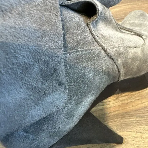 Colin Stuart Gray Suede Booties Floppy Ankle Boots Size 9