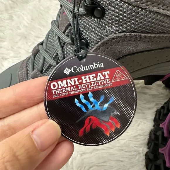 Columbia Charcoal Silcox Omni Heat waterproof Insulated Ankle Boots sz 9.5 NEW