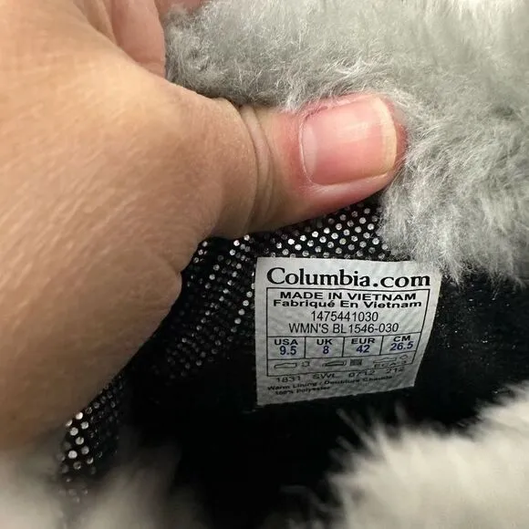 Columbia Charcoal Silcox Omni Heat waterproof Insulated Ankle Boots sz 9.5 NEW