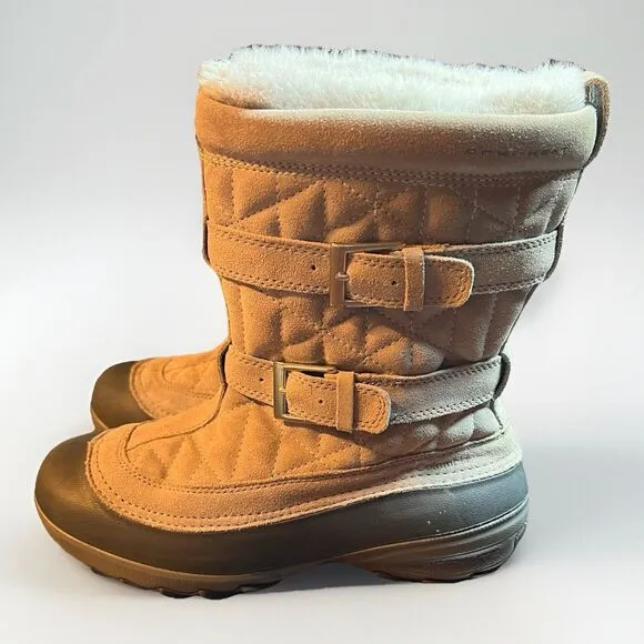 Columbia Flurry II Omni-Heat Pull on Winter Boots Womens Size 7 Taupe Leather