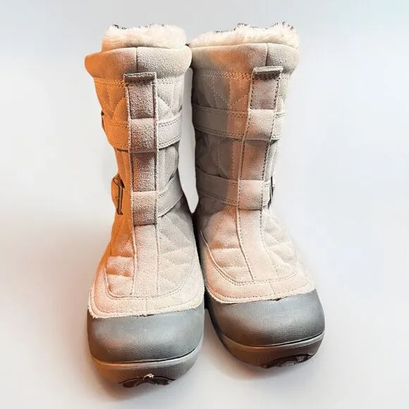 Columbia Flurry II Omni-Heat Pull on Winter Boots Womens Size 7 Taupe Leather