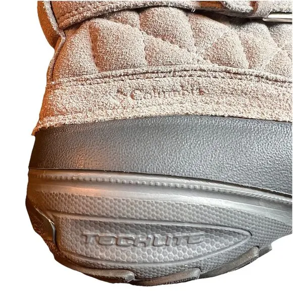 Columbia Flurry II Omni-Heat Pull on Winter Boots Womens Size 7 Taupe Leather