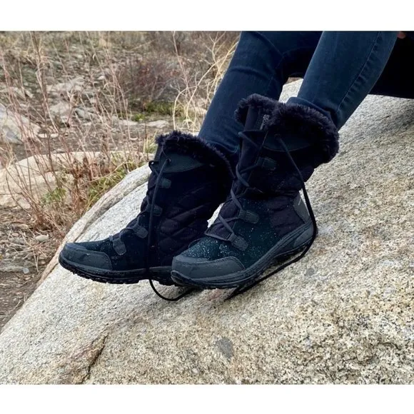 Columbia Ice Maiden II Waterproof Boots in Black Women Size 6