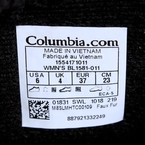 Columbia Ice Maiden II Waterproof Boots in Black Women Size 6