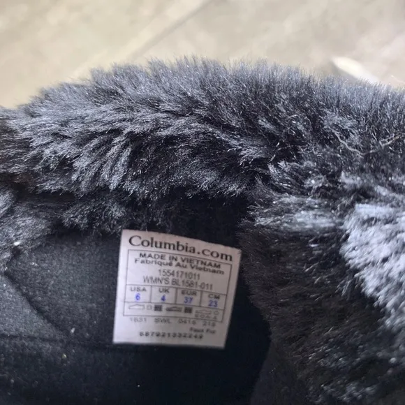 Columbia Women's Ice Maiden II Black Snow Winter Waterproof Fur Boots Size 6