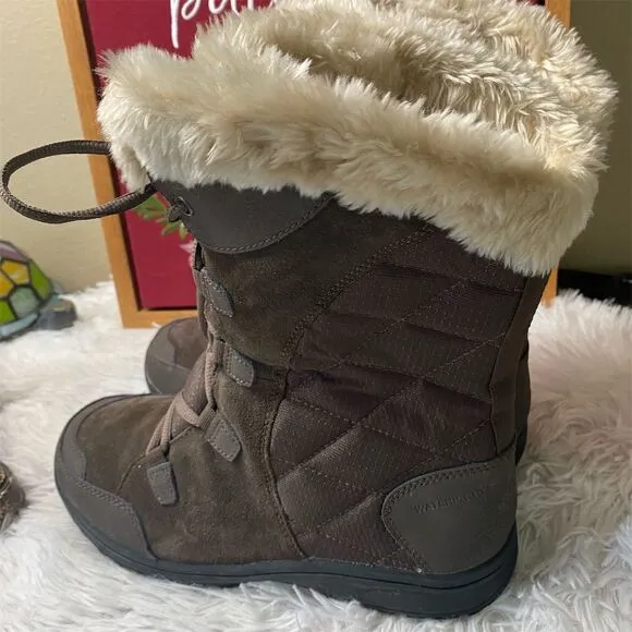 Columbia Women's Ice Maiden II Snow Boots Brown Size 9 Waterproof Mid-Calf