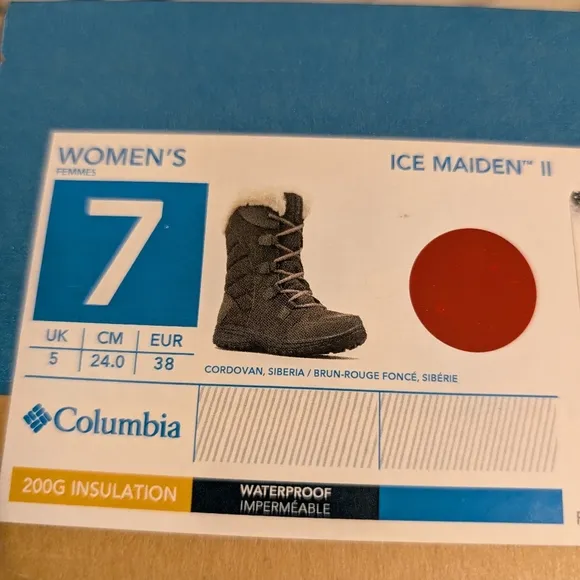 Columbia Women's Ice Maiden II Winter Waterproof Leather Boots Brown size 7