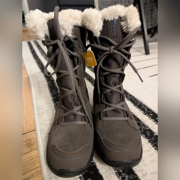 Columbia Women's Ice Maiden II Winter Waterproof Leather Boots Brown size 7