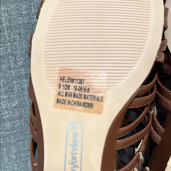Comfortview Gladiator The Helen Sandal in Cognac