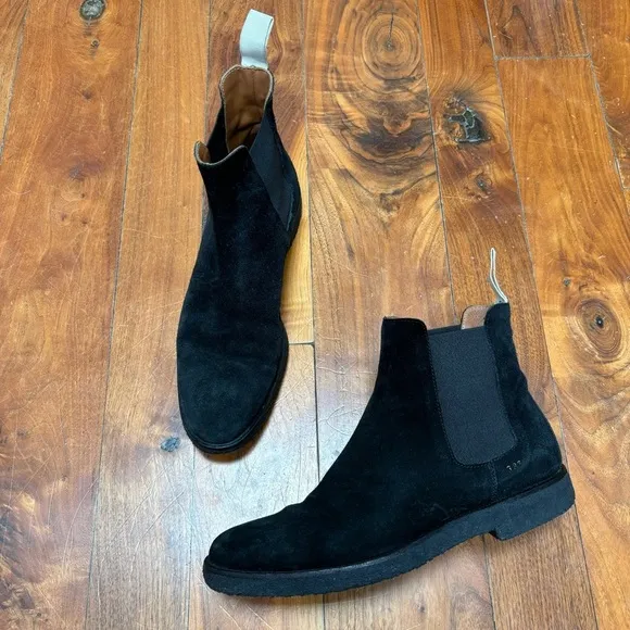 Common Projects Woman- Suede Chelsea Boots - Black 8