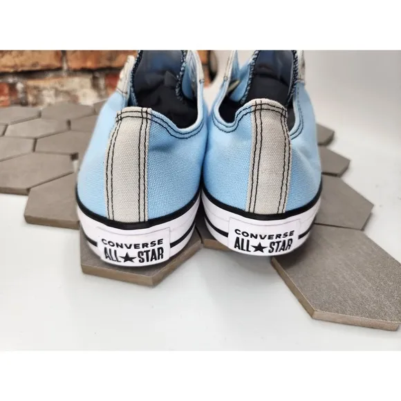 Converse by You Custom Chuck Taylor All Star Slip On Ox Men Sz 9.5 Lt Blue Grey