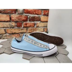 Converse by You Custom Chuck Taylor All Star Slip On Ox Men Sz 9.5 Lt Blue Grey