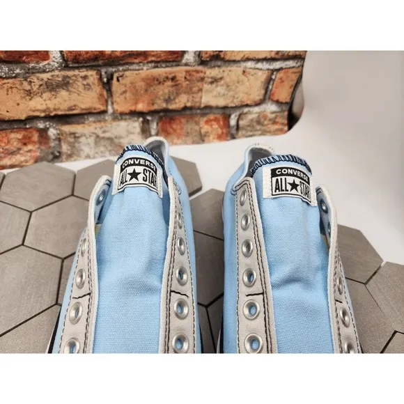 Converse by You Custom Chuck Taylor All Star Slip On Ox Men Sz 9.5 Lt Blue Grey