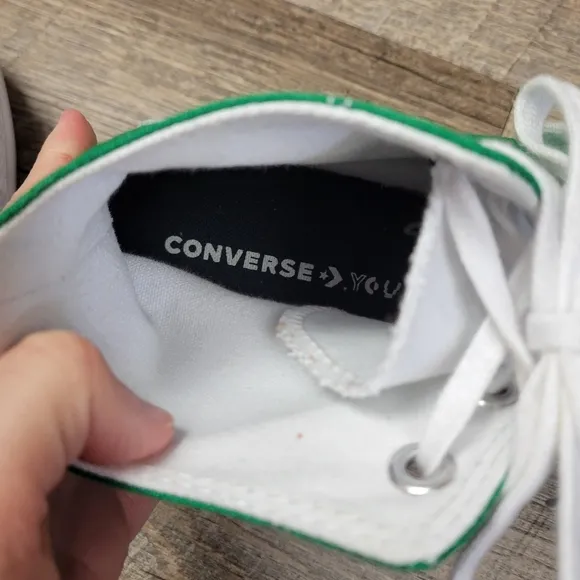 Converse Custom Green White Platform High Top Shoes
