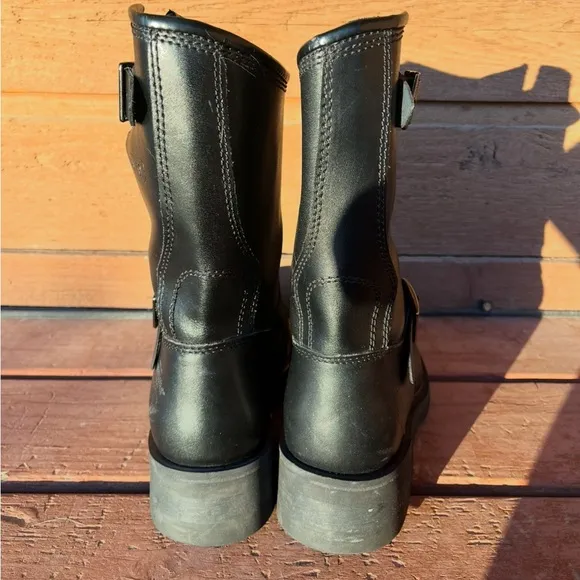 COPY - Herman Survivors motorcycle combat leather boots. Mens 9. Steel toe. Lik…