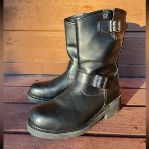 COPY - Herman Survivors motorcycle combat leather boots. Mens 9. Steel toe. Lik…