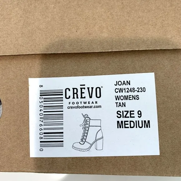 Crevo Joan Combat Boots Suede Faux Fur Heel Booties Tan Size 9 NEW
