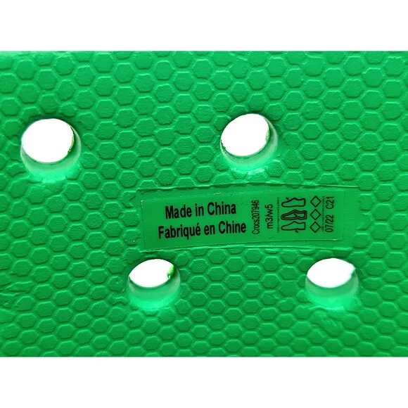 Crocs Classic Crush Waterproof Green Grass Womens Rain Boots Size 5