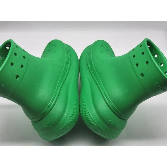 Crocs Classic Crush Waterproof Green Grass Womens Rain Boots Size 5