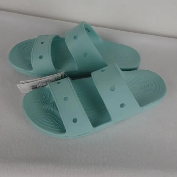 Crocs Classic Slides Men's Size 14 US Blue Double Strap Sandals Beach Shower