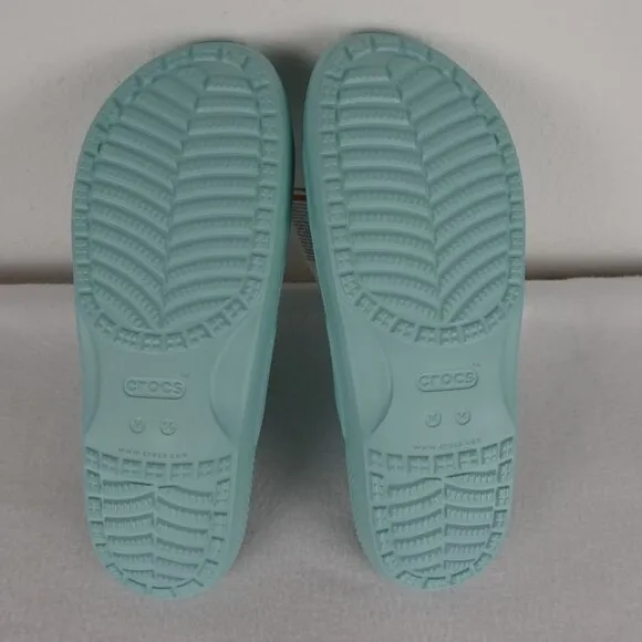 Crocs Classic Slides Men's Size 14 US Blue Double Strap Sandals Beach Shower