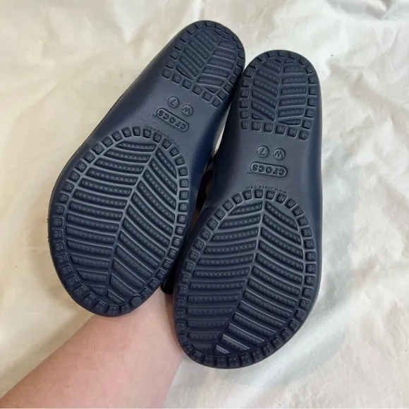 Crocs Kadee ll navy blue Slide Sandals size 7