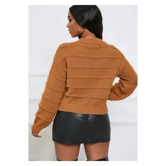 CUPCAKES &amp; CASHMERE x Revolve Burnt Orange Oversized Cable Knit Sweater XL