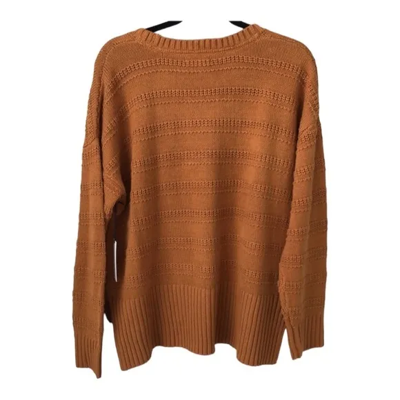 CUPCAKES &amp; CASHMERE x Revolve Burnt Orange Oversized Cable Knit Sweater XL