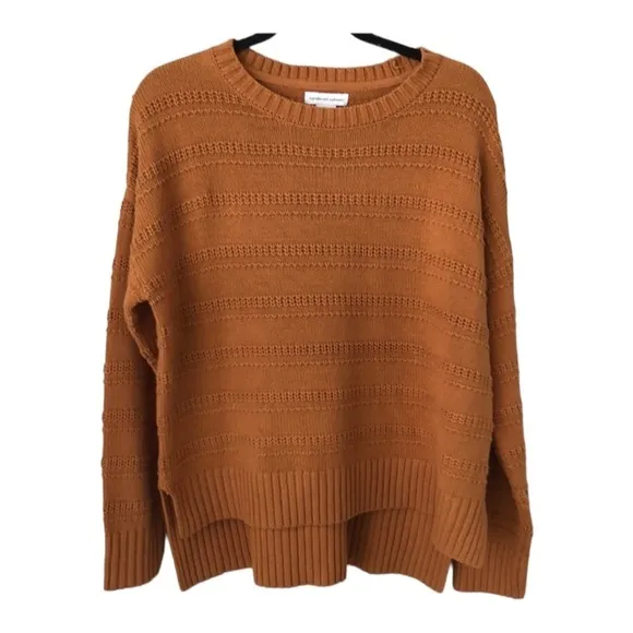 CUPCAKES &amp; CASHMERE x Revolve Burnt Orange Oversized Cable Knit Sweater XL