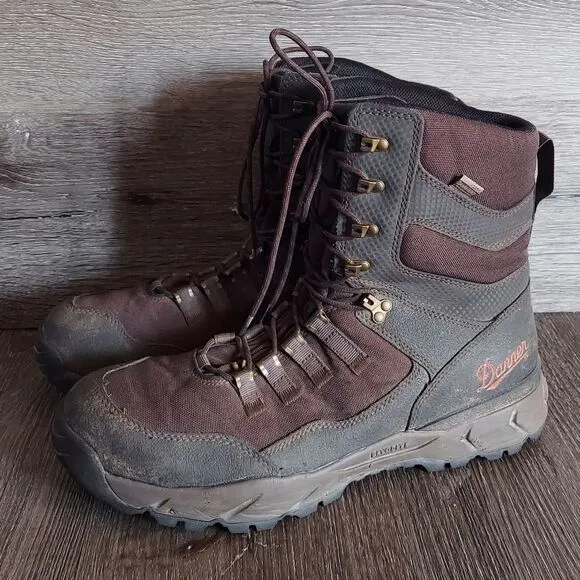 Danner Vital 8&quot; Mens Brown Lace Up Waterproof Leather Fabric Hunting Boots 12