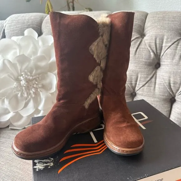 Dansko Brown Suede Faux Fur Trimmed Women's Boots 37 US 7