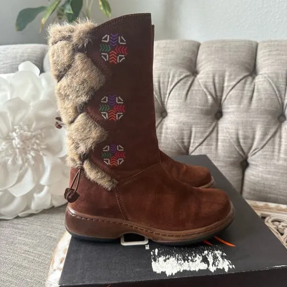 Dansko Brown Suede Faux Fur Trimmed Women's Boots 37 US 7