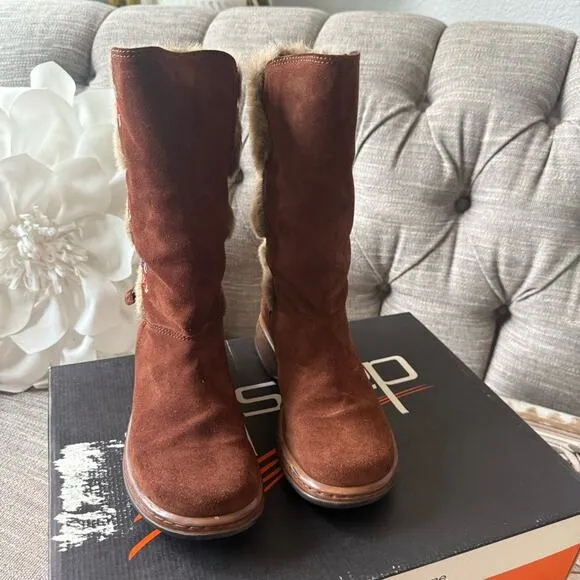 Dansko Brown Suede Faux Fur Trimmed Women's Boots 37 US 7