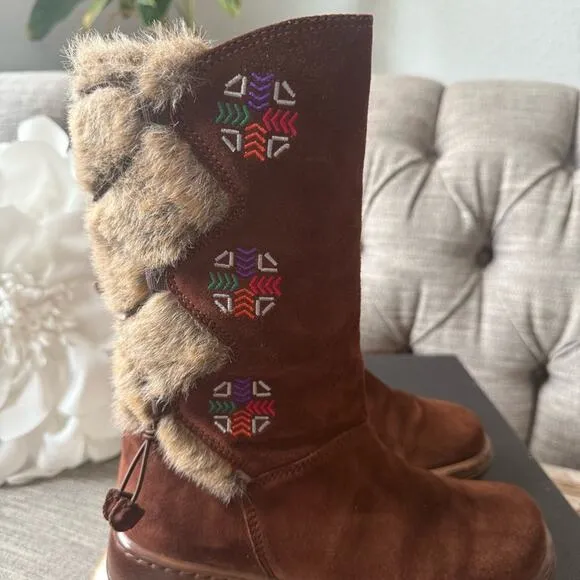Dansko Brown Suede Faux Fur Trimmed Women's Boots 37 US 7