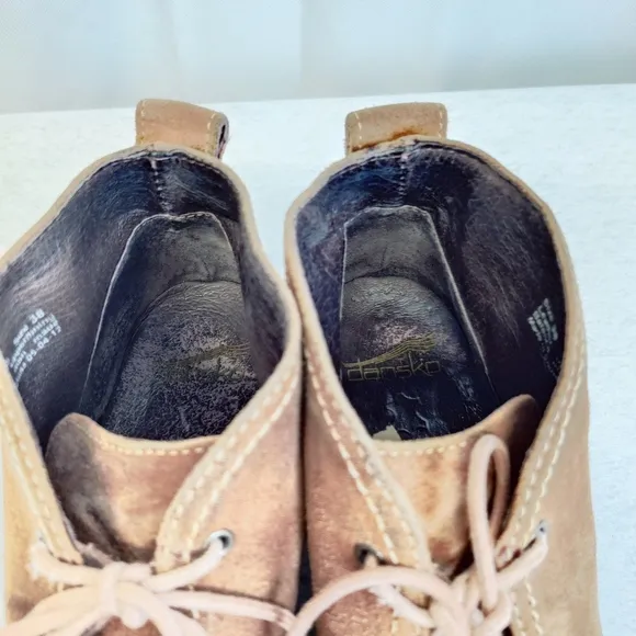 Dansko Clog Ankle Chukka Boots  Brown Nubuck Leather Sz 38