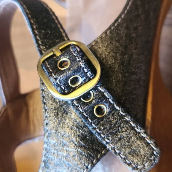 Dansko Joanie Wedge Heeled Mary Jane Sandals Bronze Metallic Leather Size 41