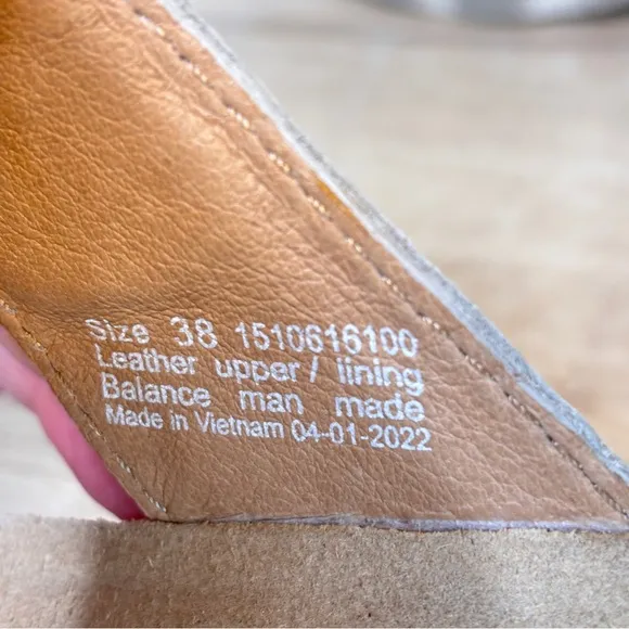 Dansko Maddy Beige Two Strap Slip On Wedge Sandal Size 38, US 7.5-8
