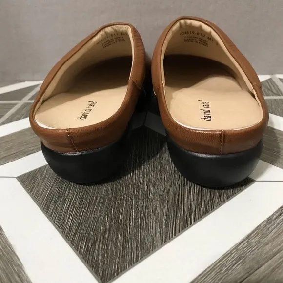 🌟David Tate Catalina Cognac Luggage Brushed Kid Clog Sz- 7 1/2
