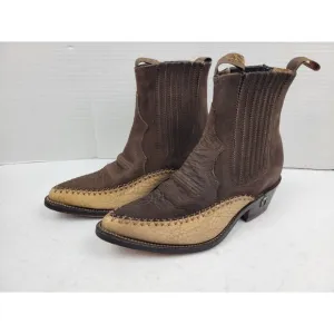 Denver Mountain Cowboy Western Ankle Boots Men's 7.5 Women's 8.5 Brown Tan