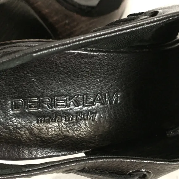 Derek Lam Genuine Leather Wedge Slingback Sandals - Black Size 37