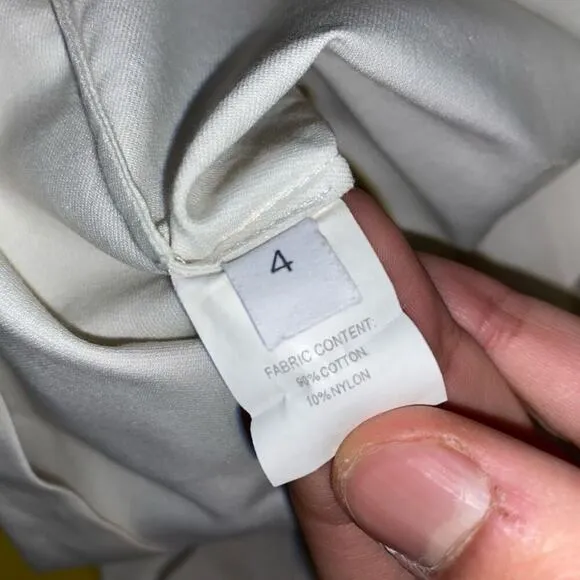 Derek Lam white and yellow modern short sleeve shirt dress | Sz 4