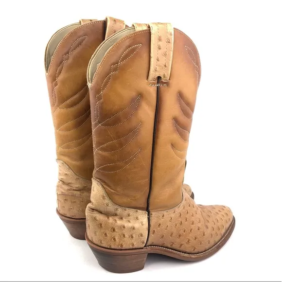 Dexter Faux Ostrich Western Boots 8.5 WW
