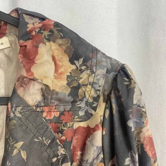 Diane von Furstenberg Autumn Blooms Trench Coat - Size M