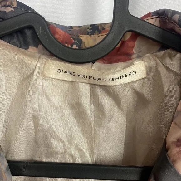 Diane von Furstenberg Autumn Blooms Trench Coat - Size M
