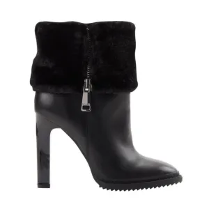 DKNY black SONYA fur-cuff leather boot 7