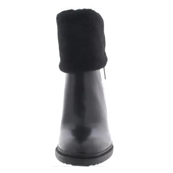 DKNY black SONYA fur-cuff leather boot 7