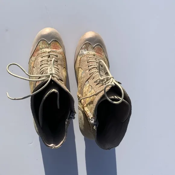 DKODE boot lace up floral suede EU42